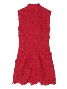 Self-Portrait floral-lace crystal-embellished minidress - Rood