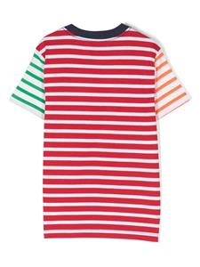 Ralph Lauren Kids Polo Pony-embroidered striped T-shirt - Blauw