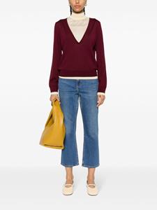 Tory Burch flared cropped-leg jeans - Blauw