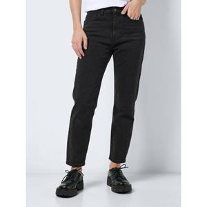 Noisy may Straight-Jeans "NMMONI HW STRAIGHT ANK BLACK JEANS NOOS", mit offenem Saum