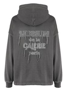 Musium Div. logo-appliqué cotton hoodie - Grijs