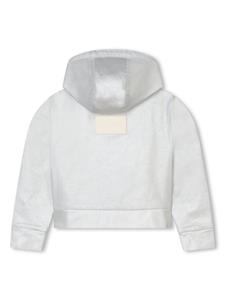 Marc Jacobs Kids metallic-finish denim hoodie - Grijs