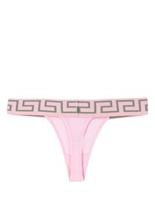 Versace Gerca-patterned waistband thong - Roze