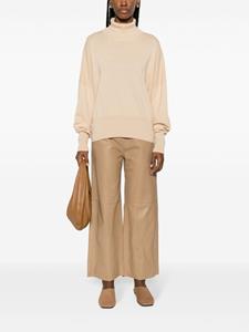 TOTEME panelled flared leather trousers - Beige