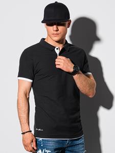Ombre Poloshirt voor heren met korte mouw | Zwart | Italian-Style.nl, 