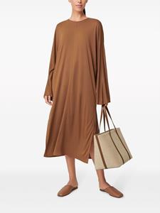 12 STOREEZ Midi-jurk met ronde hals - Bruin