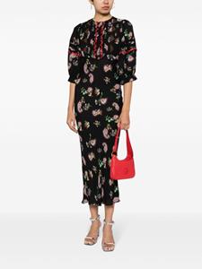 Cynthia Rowley Midi-jurk met bloemenprint - Zwart