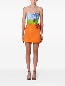 Carolina Herrera Uitgesneden mini-jurk met bloemenpatch - Oranje