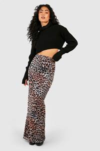 Boohoo Mesh Leopard Maxi Skirt, Multi