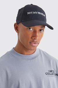 Boohoo Slogan Embroidered Cap, Black