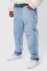 Boohoo Plus Duiven Jeans Met Rechte Pijpen, Ice Blue