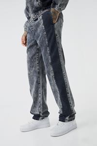 Boohoo Tall Relaxed Fit Acid Wash Denim Jogger, Washed Black