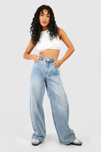 Boohoo Vintage Wash Relaxed Straight Leg Jeans, Vintage Wash