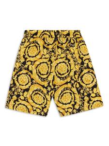 Versace Kids Barocco-print cotton shorts - Zwart
