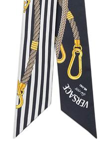 Versace chain-link print silk scarf - Zwart