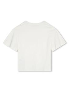 Chloé Kids T-shirt van biologisch katoen met logoprint - Wit