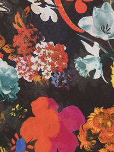 Moschino Sjaal met bloemenprint - Zwart