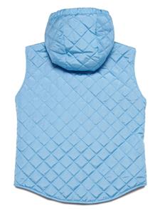 Dsquared2 Kids quilted hooded vest - Blauw