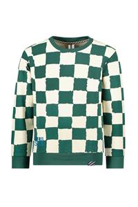B.Nosy Jongens sweater - Ravi - Geruit ecru groen