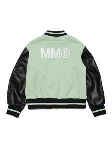 MM6 Maison Margiela Kids logo-print bomber jacket - Groen