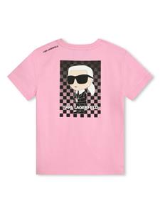Karl Lagerfeld Kids Ikonik organic cotton T-shirt - Roze