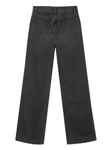 FRAME whiskering-effect washed straight-leg jeans - Zwart