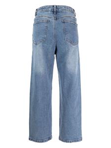 Tout a coup horsebit-embellished mid-rise straight-leg jeans - Blauw