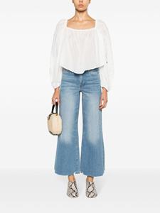 FRAME cropped wide-leg frayed jeans - Blauw