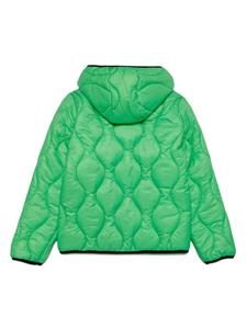 Diesel Kids logo-appliqué quilted jacket - Groen