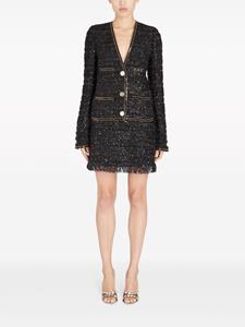 Giambattista Valli frayed-detail tweed skirt - Zwart