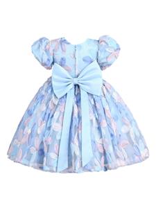Mimi Tutu Daisy bow-detail flared dress - Blauw