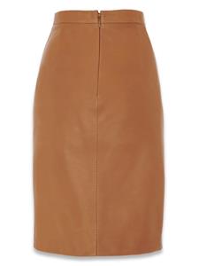 Saint Laurent high-waisted lambskin pencil skirt - Bruin