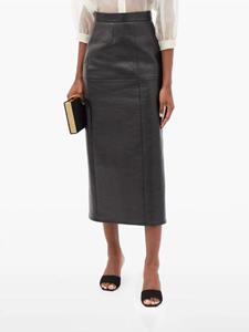 Miu Miu Panelled leather midi skirt - Zwart