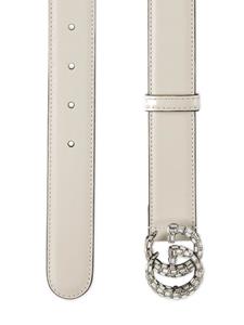 Gucci Double G crystal-embellished belt - Wit