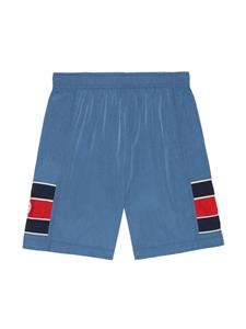 Gucci Kids Interlocking G stripe-detail shorts - Blauw