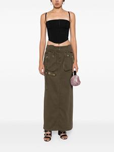 Blumarine mid-rise cotton maxi skirt - Groen