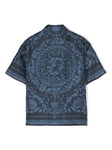 Versace Kids Barocco-print silk shirt - Blauw
