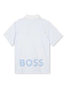 BOSS Kidswear stripe-panel logo-print polo shirt - Wit