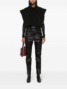 ISABEL MARANT skinny-leg leather trousers - Zwart
