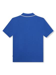 BOSS Kidswear logo-print cotton polo shirt - Blauw
