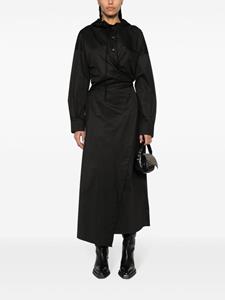 Diesel long-sleeved hooded wrap dress - Zwart