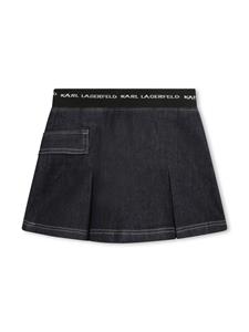 Karl Lagerfeld Kids Mini-spijkerrok met logoband - Zwart