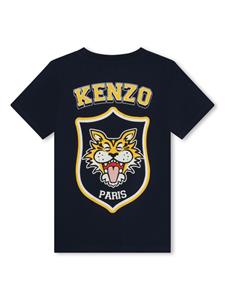 Kenzo Kids logo-print organic-cotton T-shirt - Blauw
