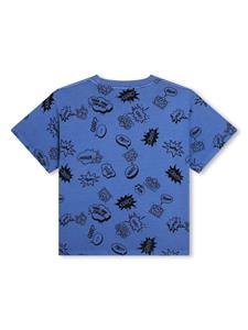 Kenzo Kids graphic-print cotton T-shirt - Blauw