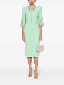 Jenny Packham Sandrine bead-embellished midi dress - Groen