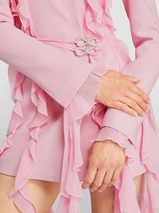 MACH & MACH Wool Ruffled Blazer Mini Dress - Roze