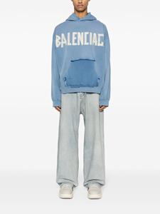 Balenciaga Denim Size Sticker mid-rise wide-leg jeans - Blauw