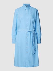 Polo Ralph Lauren Hemdkleid aus Baumwolloxford mit Gürtel - Blue - UK 4