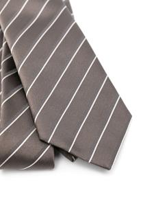 Giorgio Armani striped silk tie - Bruin