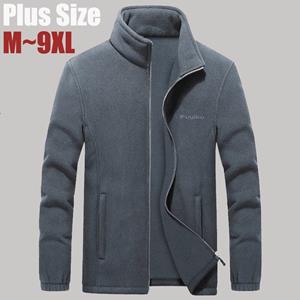 Happy Oversize Mens Plus Size Softshell Fleece Jassen Mannelijke Warme Sweatshirts Thermische Jassen Windbreaker Sportkleding Merk Kleding 7XL 8XL 9XL